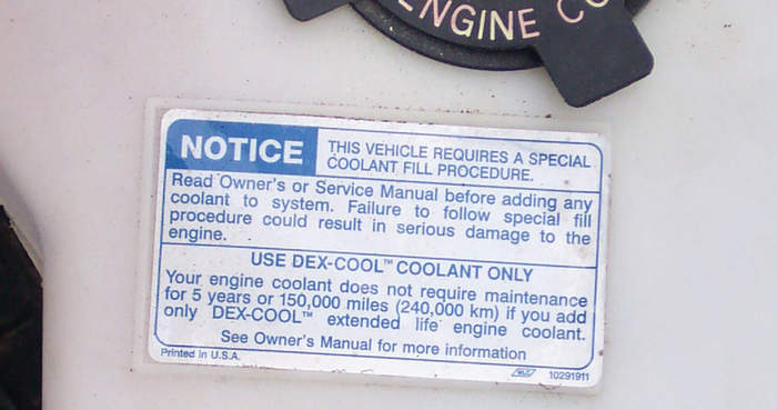 coolant Tank Notice
