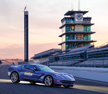 the all-new, seventh-generation 2014 corvette stingray served as the indianapolis 500 pace car last month, leading the field to green at the start of the 97th running of “the greatest spectacle in racing,” on may 26, at indianapolis motor speedway. it marked a record 12th time the corvette has served as the pace car, starting in 1978.