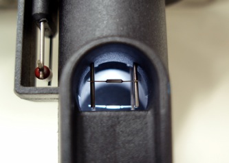 Photo 1: The metal film resistor pictured at the center of this photo is the heart of the hot-wire MAF sensor.
