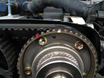 photo 3: the location of timing marks on the vvt-i sprocket.