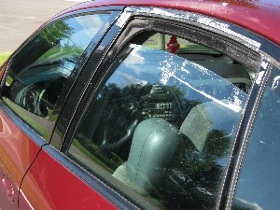 Tape on a window is a good indication that the window mechanism on customer's vehicle may not be operating correctly.