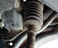 Photo 5: Always squeeze steering rack boots to see if they’re filled with oil. Boots that are torn should be ­immediately ­replaced.