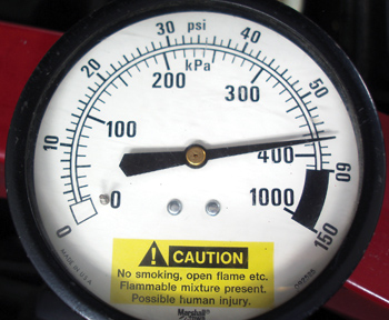 photo 3: a mechanical fuel pressure gauge is standard equipment for diagnosing conventional fuel delivery systems. when testing pressure, don’t forget to test fuel pump volume as well.