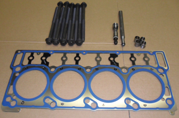 this is the factory mls head gasket. the openings of the gasket have a blue sealer that is incorporated into the gasket for better sealing purposes. the factory gasket is supplied with new torque-to-yield bolts.